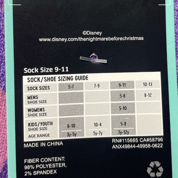 Disney Tim Burtons The Nightmare Before Christmas Crew Socks 3 Pack - Picture 5 of 6